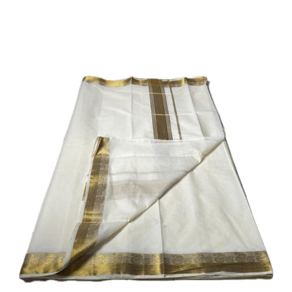 Kaveri Cotton Kerala Saree with Golden Border