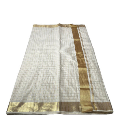 Ponvalli Kerala Checks Kasavu saree