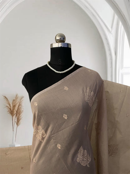 Marie Vintage Beige Floral Motif Saree