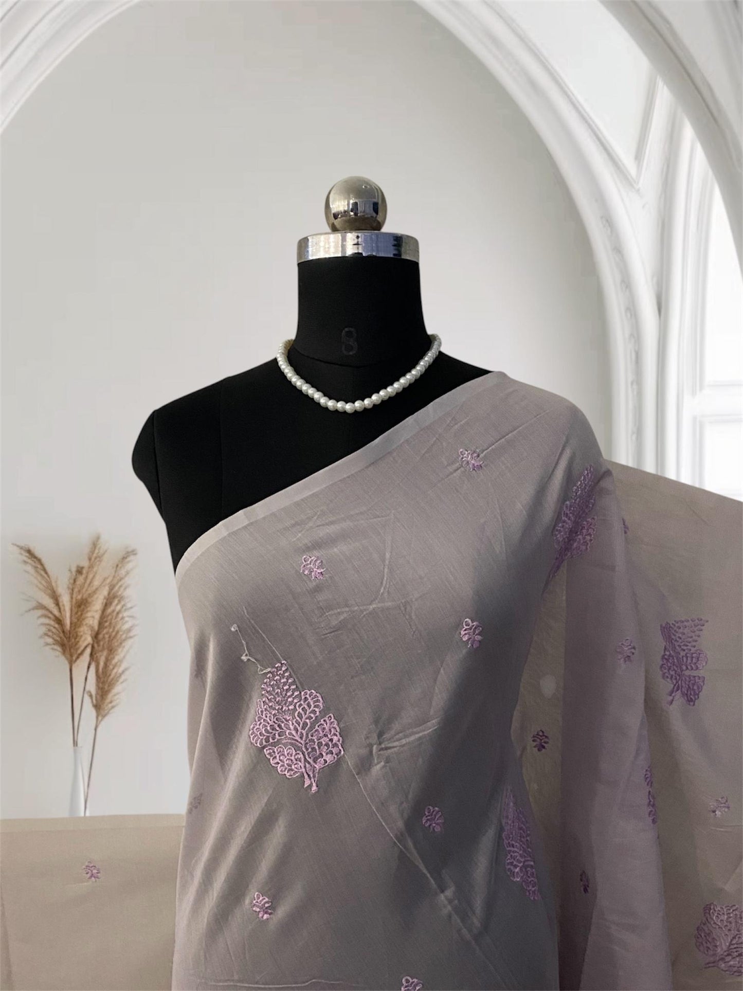 Marie Vintage Violet Floral Motif Saree