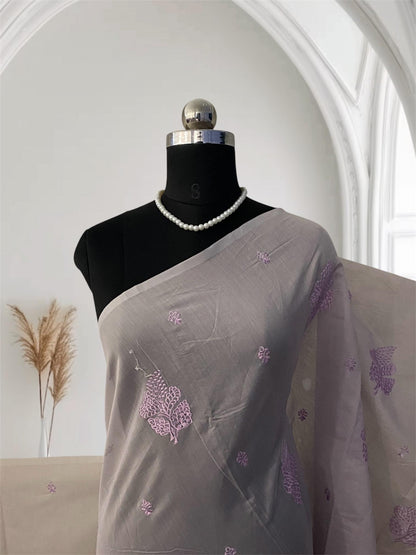 Marie Vintage Violet Floral Motif Saree