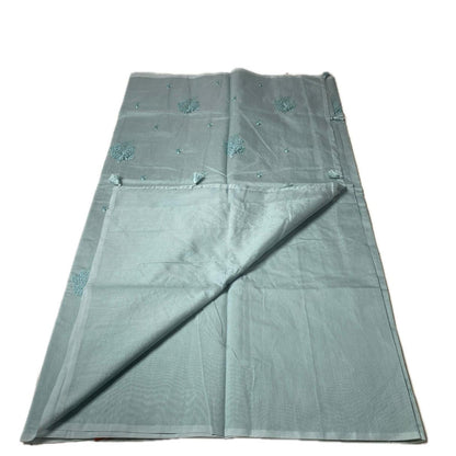 Marie Vintage Sky Blue Floral Motif Saree