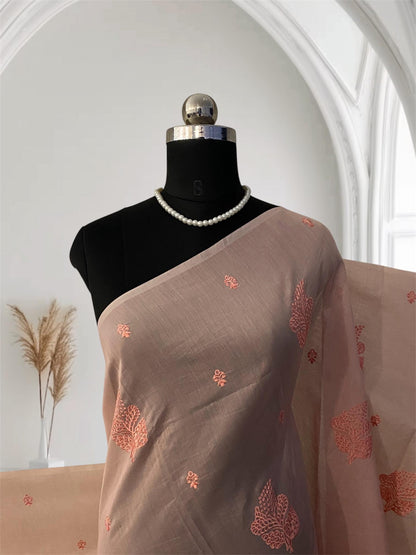 Marie Vintage Pink Floral Motif Saree