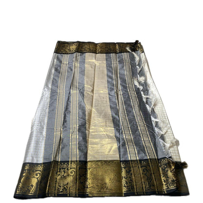 Ahalya Checks Saree with Black Border