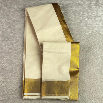 Thulasi Cotton Kerala Kasavu Saree