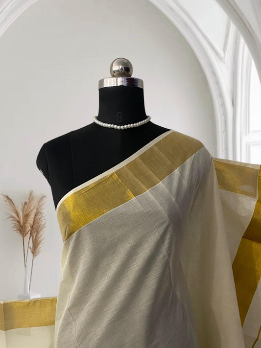 Thulasi Cotton Kerala Kasavu Saree
