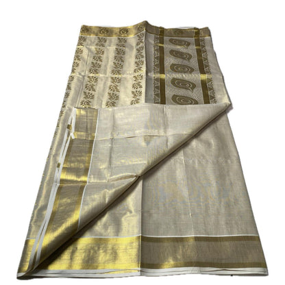 Poornima Tissue Kerala Kasavu Sareee