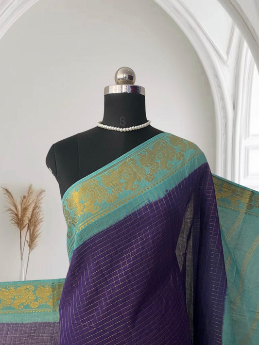 Alka Chanderi Cotton Saree Violet