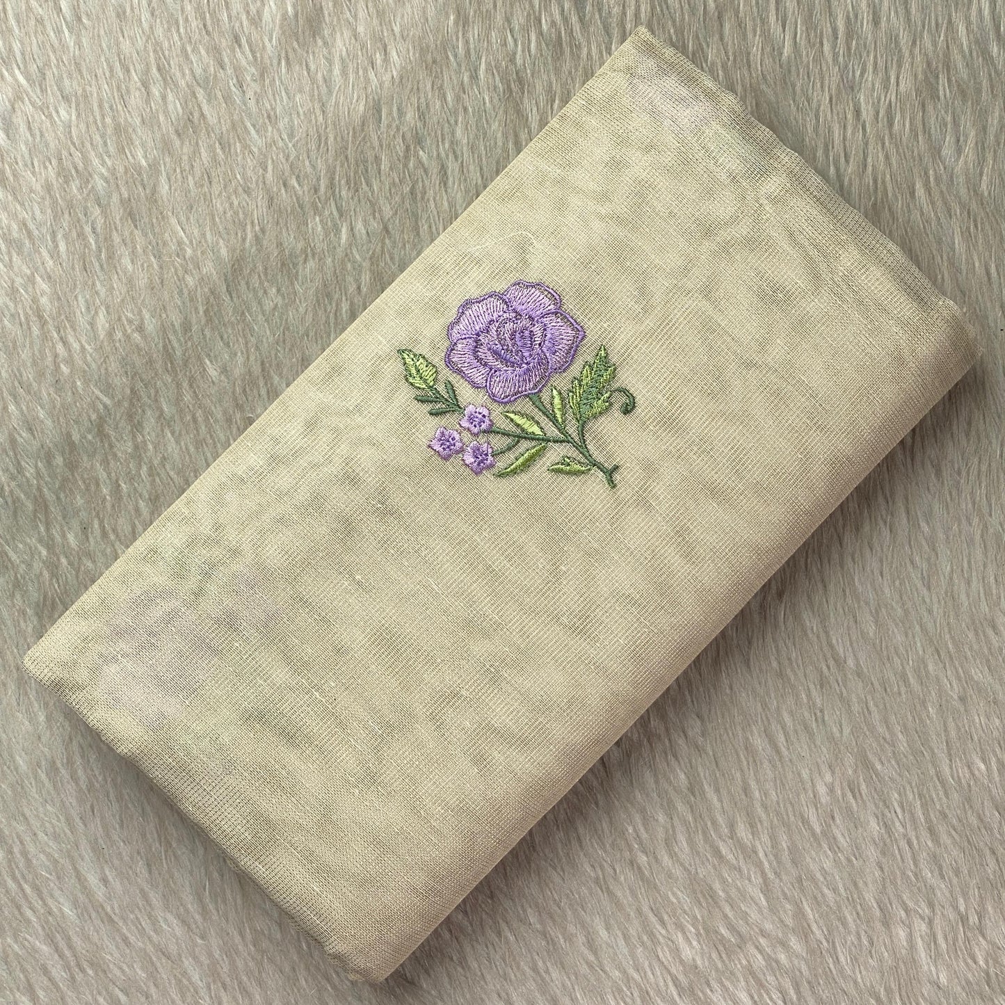 Megha Violet Floral Tissue Linen Saree