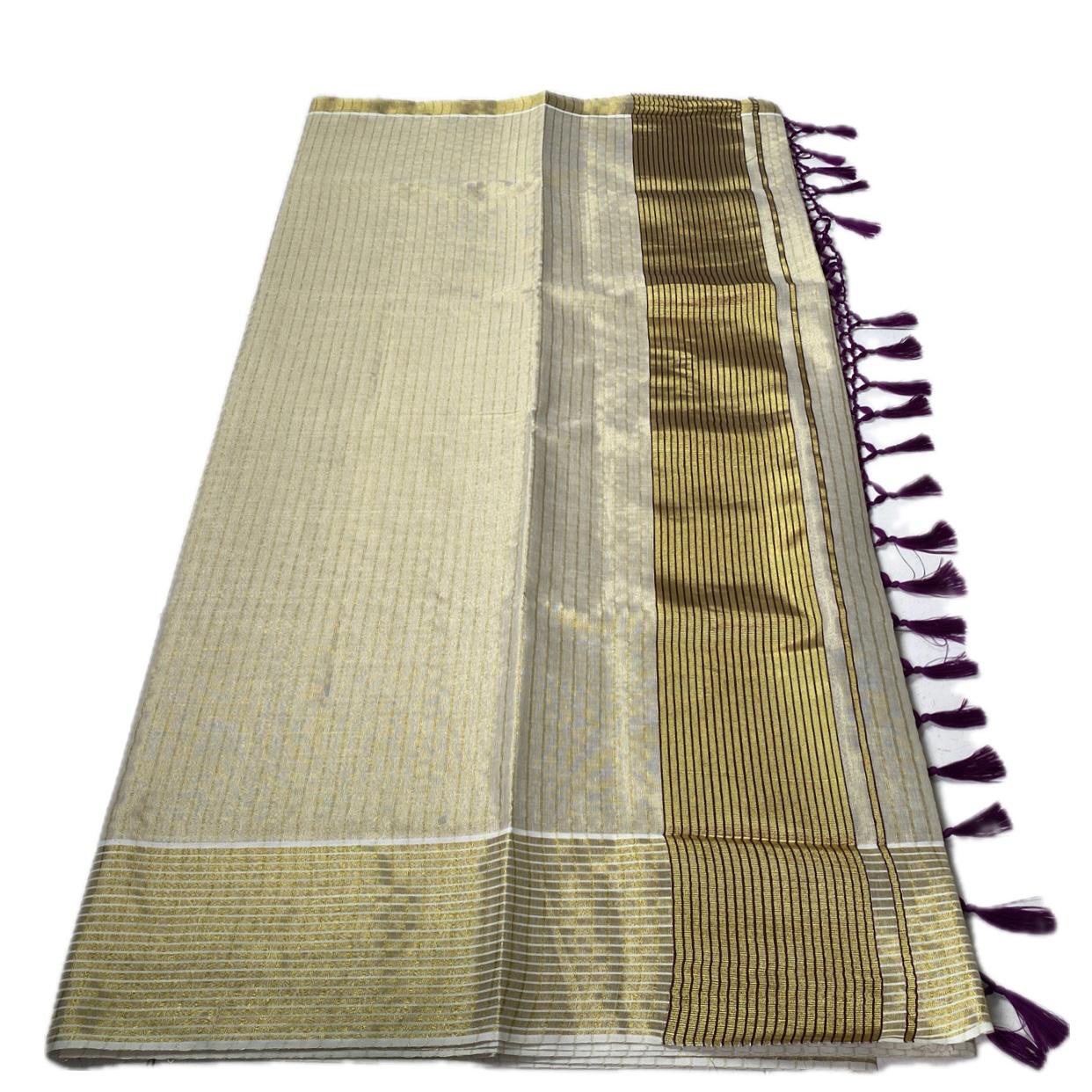 Barani Golden Glow Saree 🌼Purple