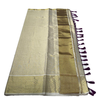 Barani Golden Glow Saree 🌼Purple