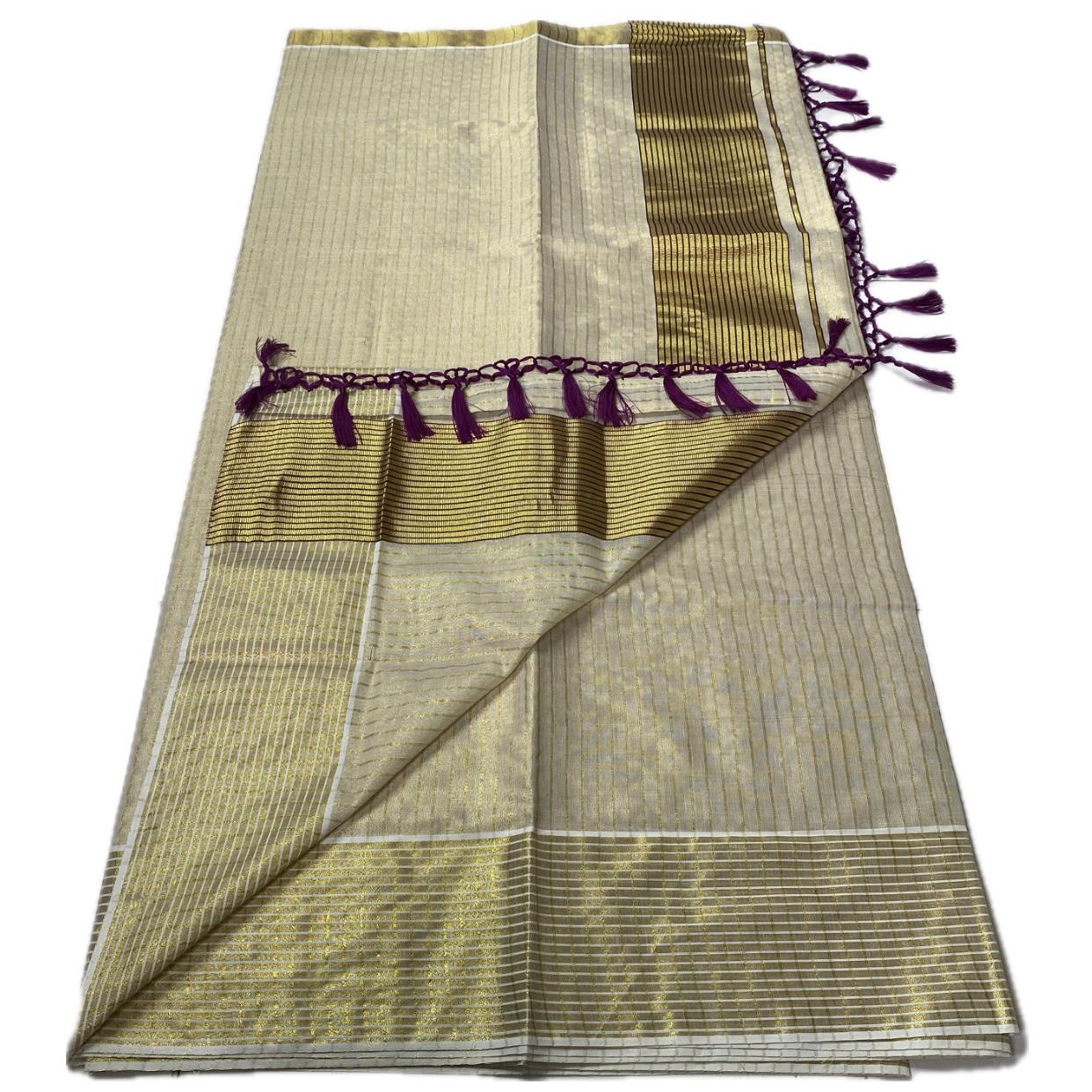 Barani Golden Glow Saree 🌼Purple