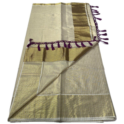 Barani Golden Glow Saree 🌼Purple