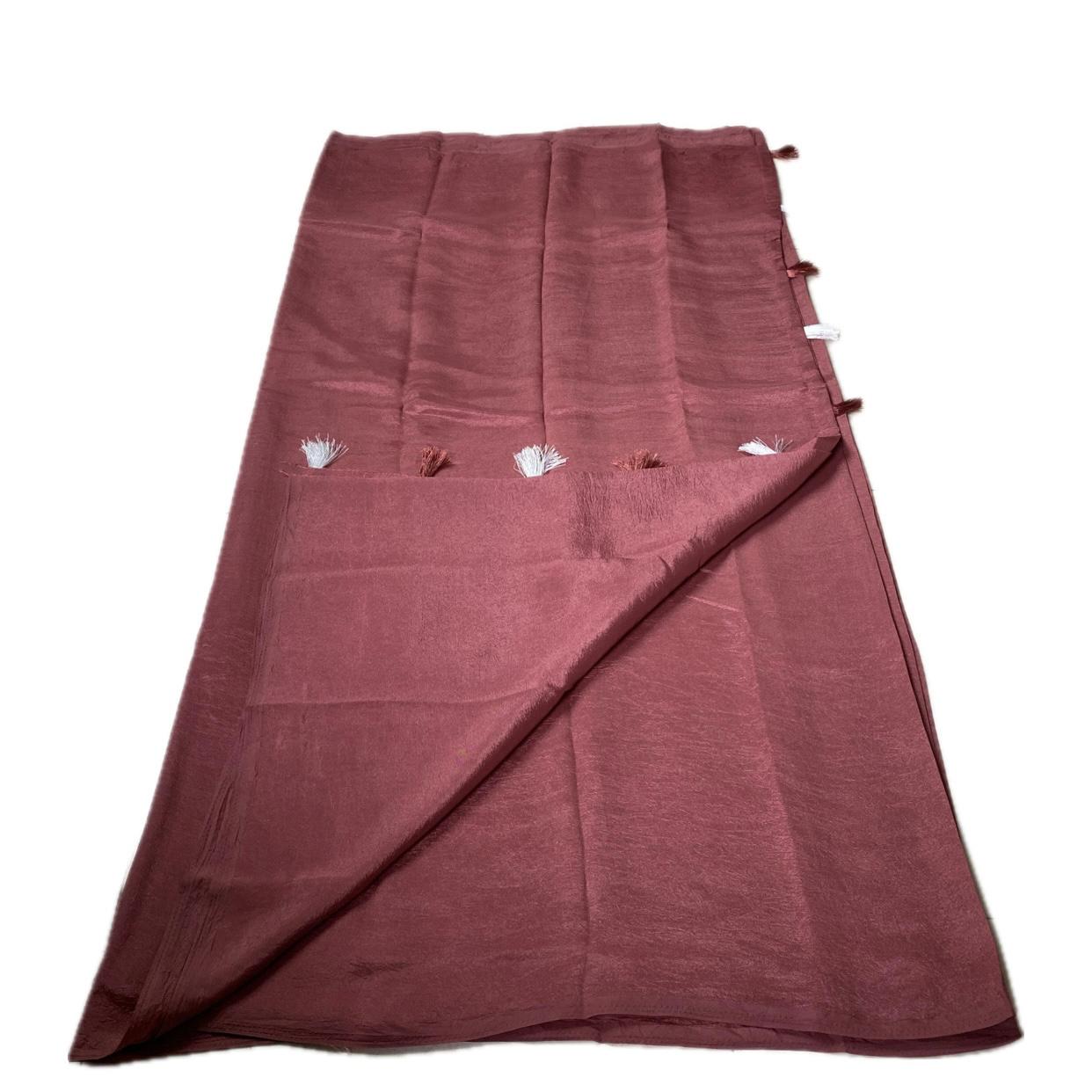 Sheela Crushed Chiffon Pastel Saree Pink (Dress Code)