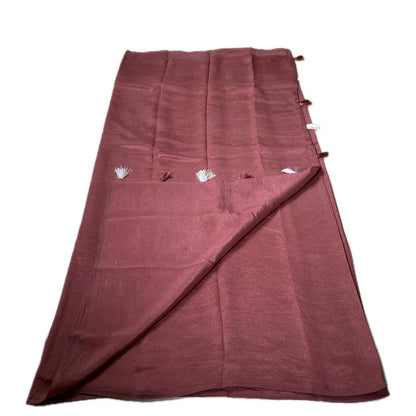 Sheela Crushed Chiffon Pastel Saree Pink (Dress Code)