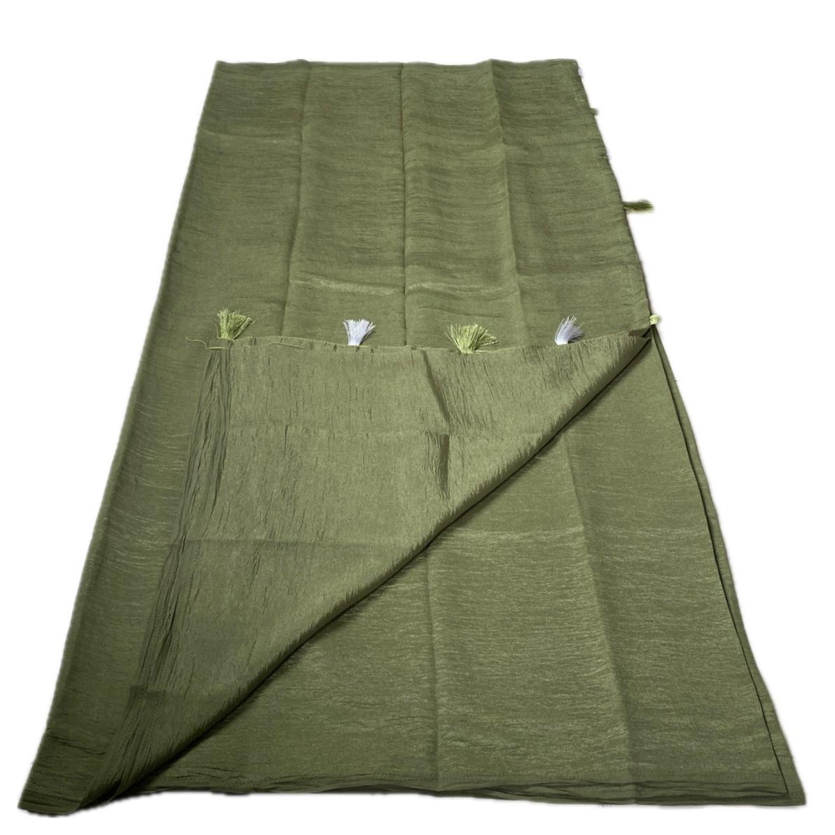 Sheela Crushed Chiffon Pastel Saree Green (Dress Code)