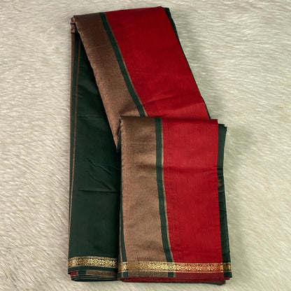 Maheshwari Cotton Red with Green Border