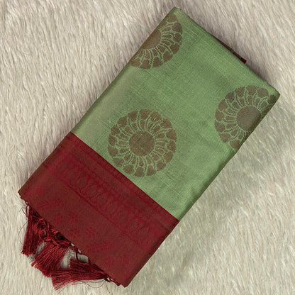 Theertha Soft Silk Saree in Green (Dress Code)