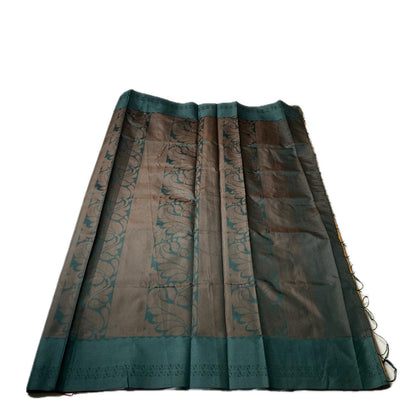 Theertha Soft Silk Saree in Yellow with Green Border (Dress Code)