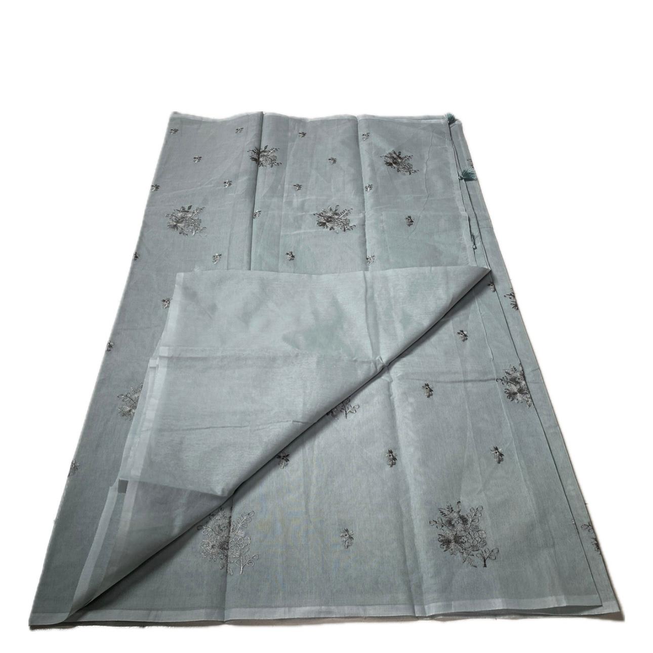 Chaithra Pastel Blue Chanderi Silk Floral Saree