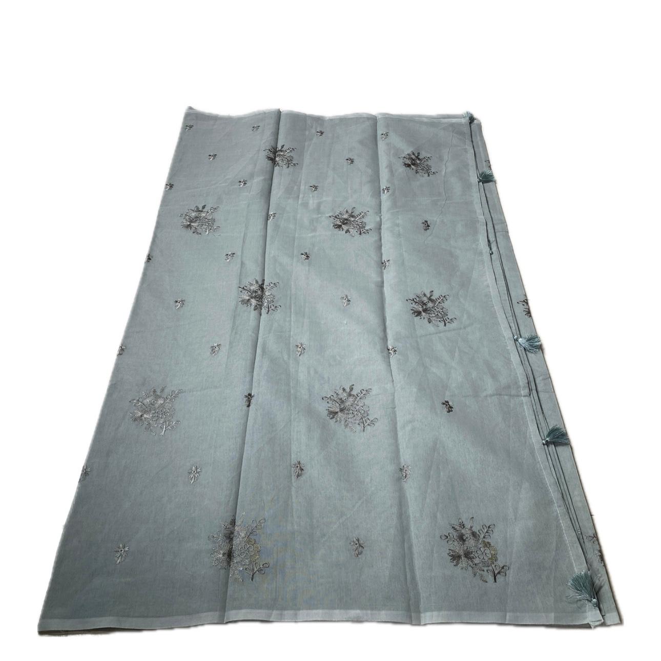 Chaithra Pastel Blue Chanderi Silk Floral Saree