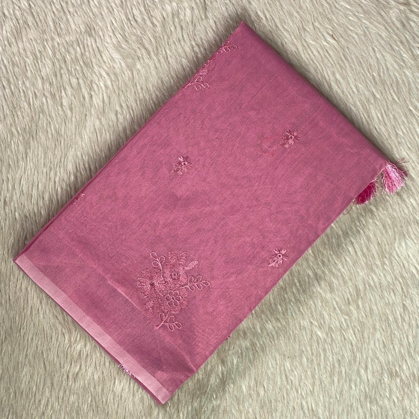 Chaithra Pink Chanderi Silk Floral Saree