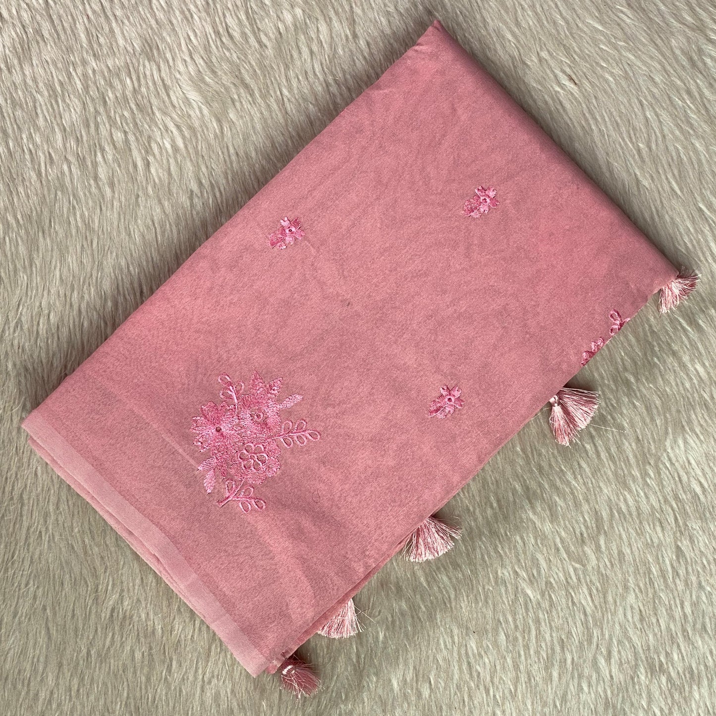 Chaithra Pastel Blue Chanderi Silk Floral Saree