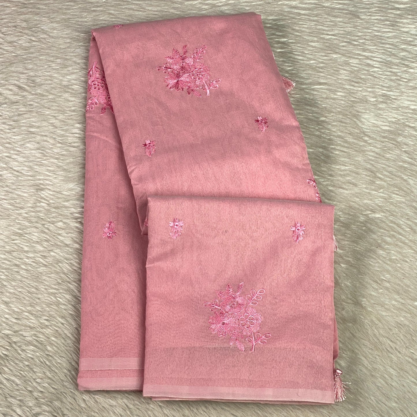 Chaithra Pastel Blue Chanderi Silk Floral Saree