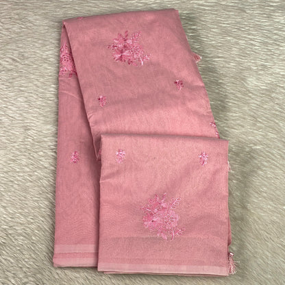 Chaithra Pastel Blue Chanderi Silk Floral Saree