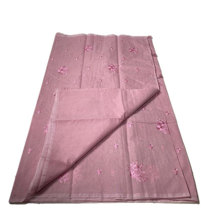 Chaithra Pastel Blue Chanderi Silk Floral Saree