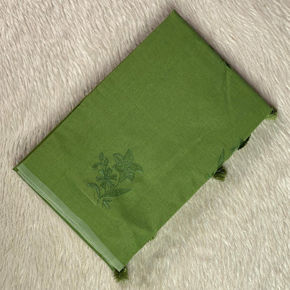 Chaithra Green Chanderi Silk Floral Saree