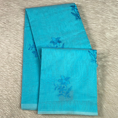 Chaithra Light Blue Chanderi Silk Floral Saree