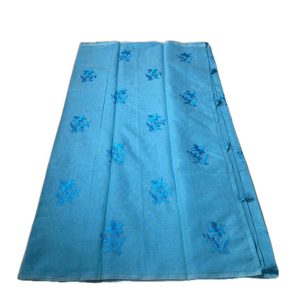 Chaithra Light Blue Chanderi Silk Floral Saree