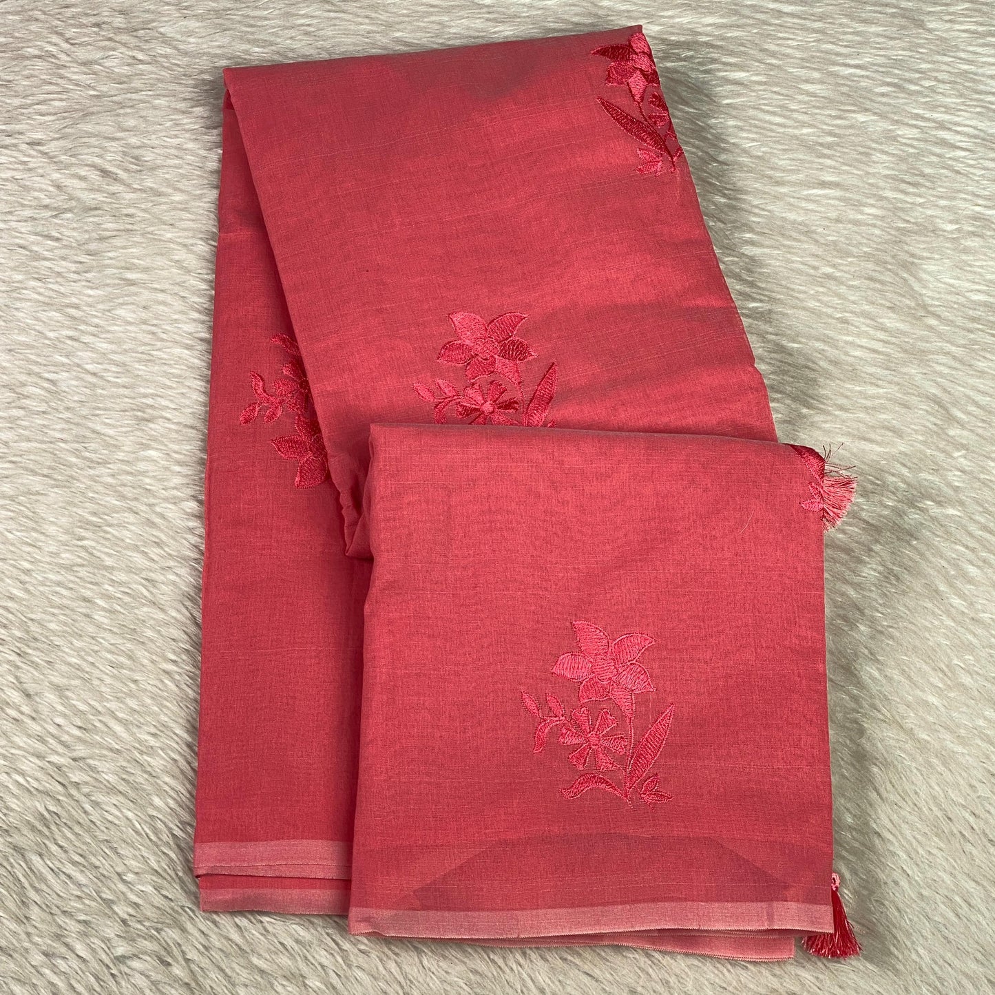 Chaithra Red Chanderi Silk Floral Saree