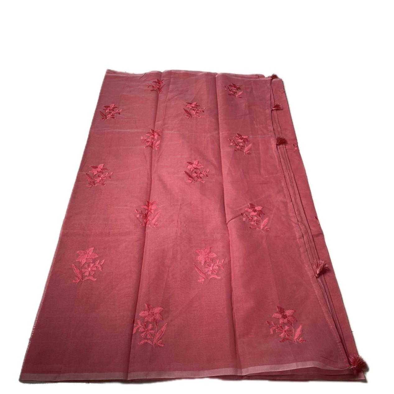 Chaithra Red Chanderi Silk Floral Saree