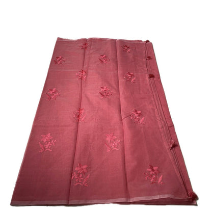 Chaithra Red Chanderi Silk Floral Saree