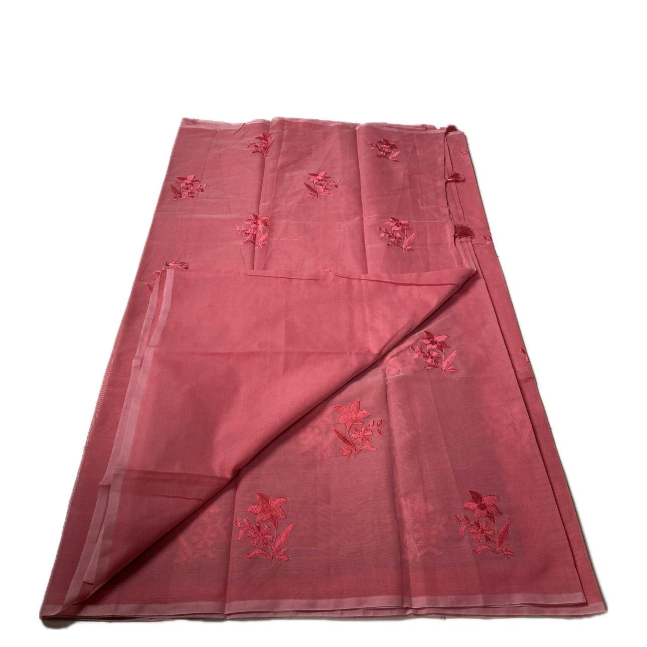 Chaithra Red Chanderi Silk Floral Saree