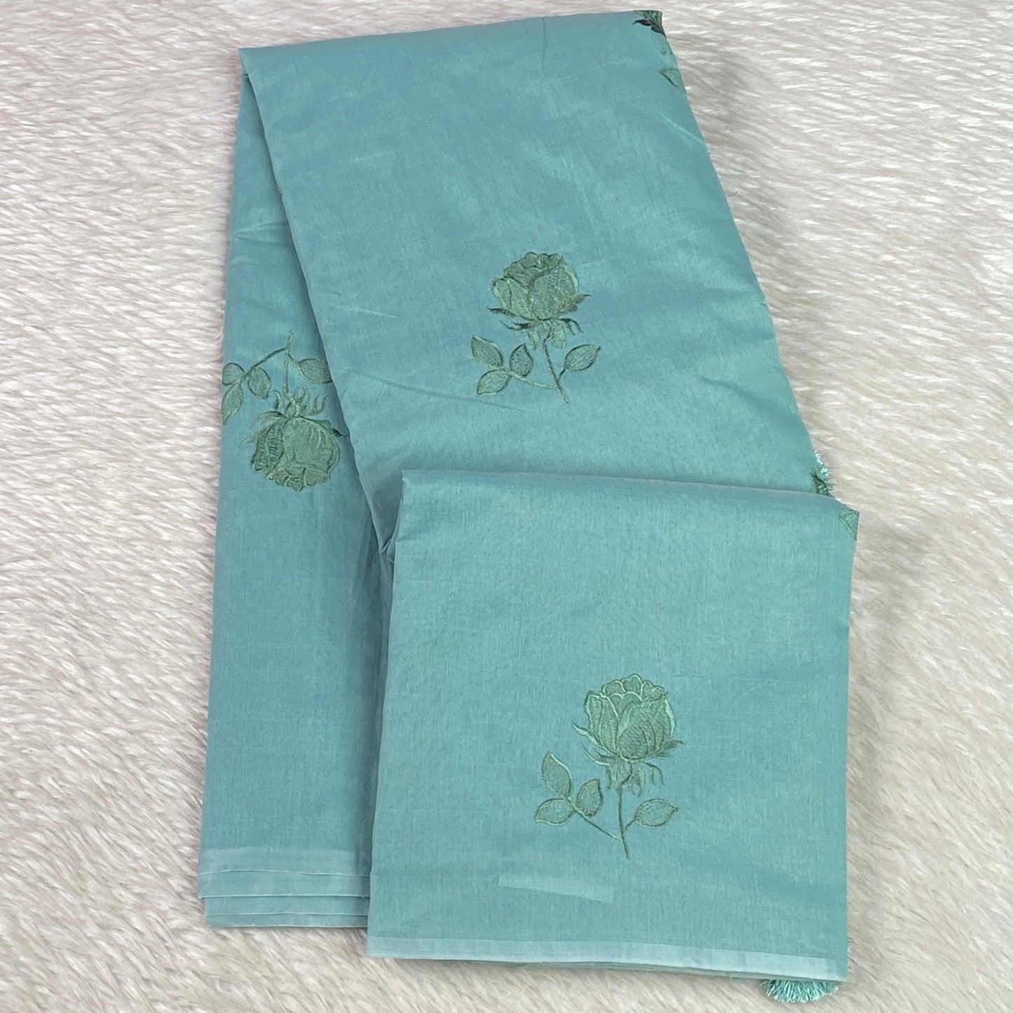 Chaithra Pastel Green Chanderi Silk Floral Saree