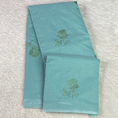 Chaithra Pastel Green Chanderi Silk Floral Saree