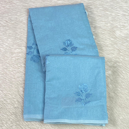 Chaithra Pastel Green Chanderi Silk Floral Saree
