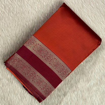 Khushi Soft Silk Saree with Plain Body & Pink Double Zari Border