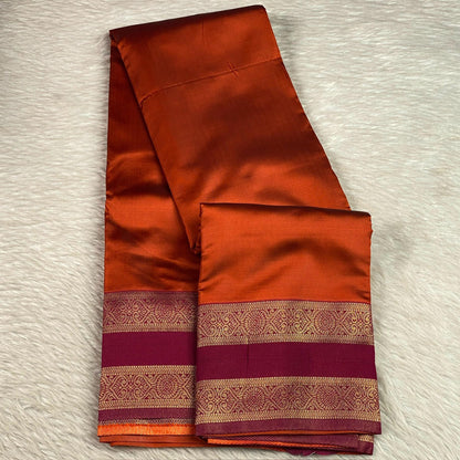 Khushi Soft Silk Saree with Plain Body & Pink Double Zari Border