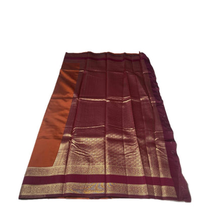 Khushi Soft Silk Saree with Plain Body & Pink Double Zari Border