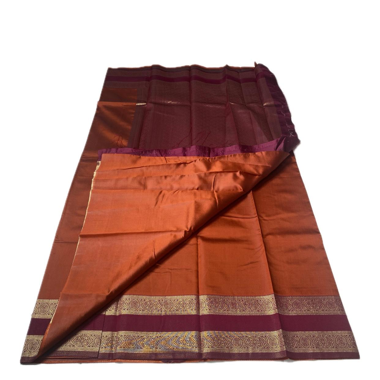 Khushi Soft Silk Saree with Plain Body & Pink Double Zari Border
