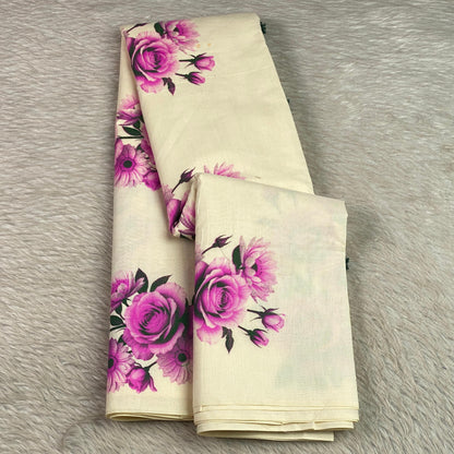 Nirmalyam Cotton Floral saree