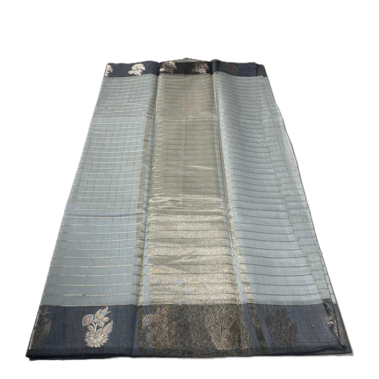 Lavanya Checks Silk Saree Grey (Dress Code)