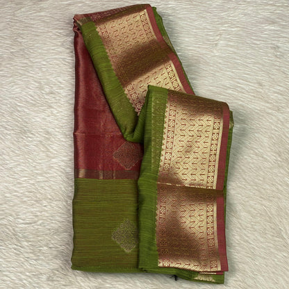 Mandakini Olive Green Elegance Saree