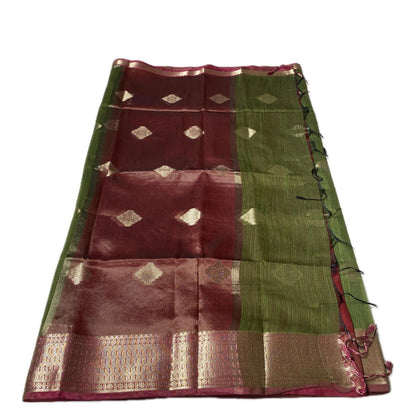 Mandakini Olive Green Elegance Saree