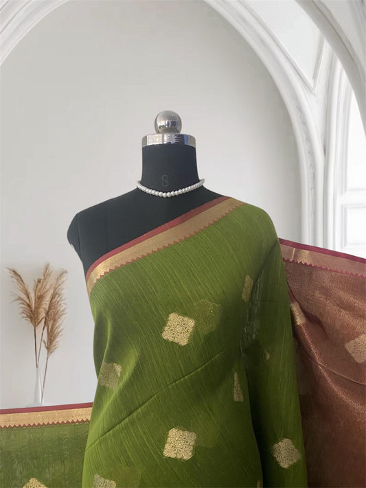 Mandakini Olive Green Elegance Saree