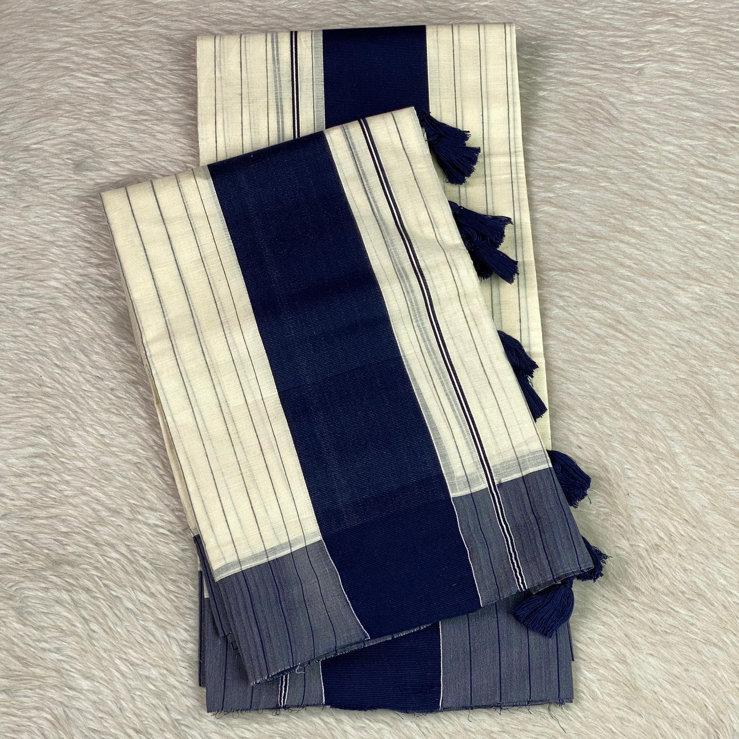 Pure Cotton Kerala Set Blue